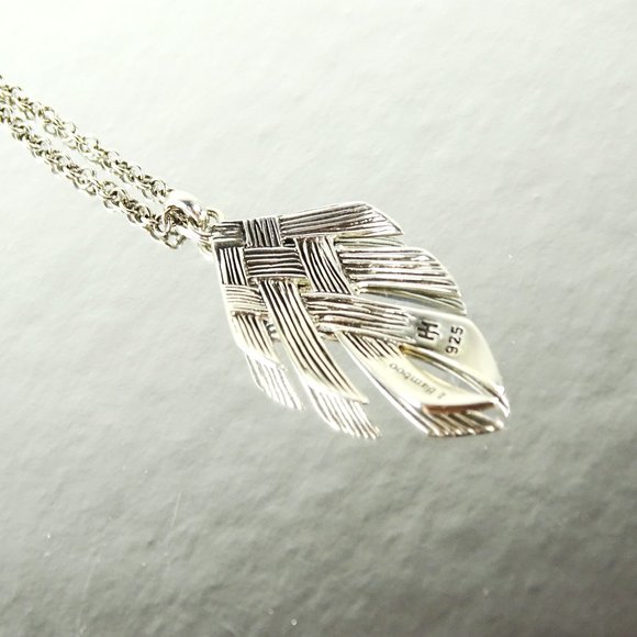 JOHN HARDY Bamboo Woven Collection Sterling Silver Pendant & Chain Necklace - Picture 6 of 8
